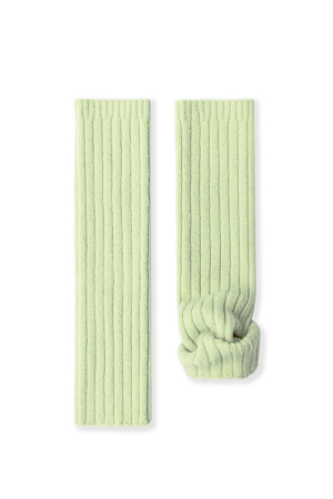 зеленый Трикотажные гетры из шерсти и мохера. Изделие выполнено в рубчик.