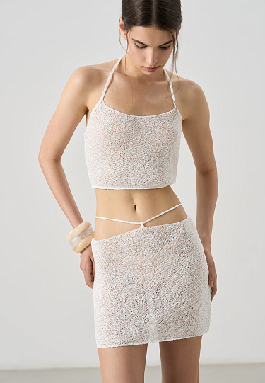 Юбка мини с пайетками