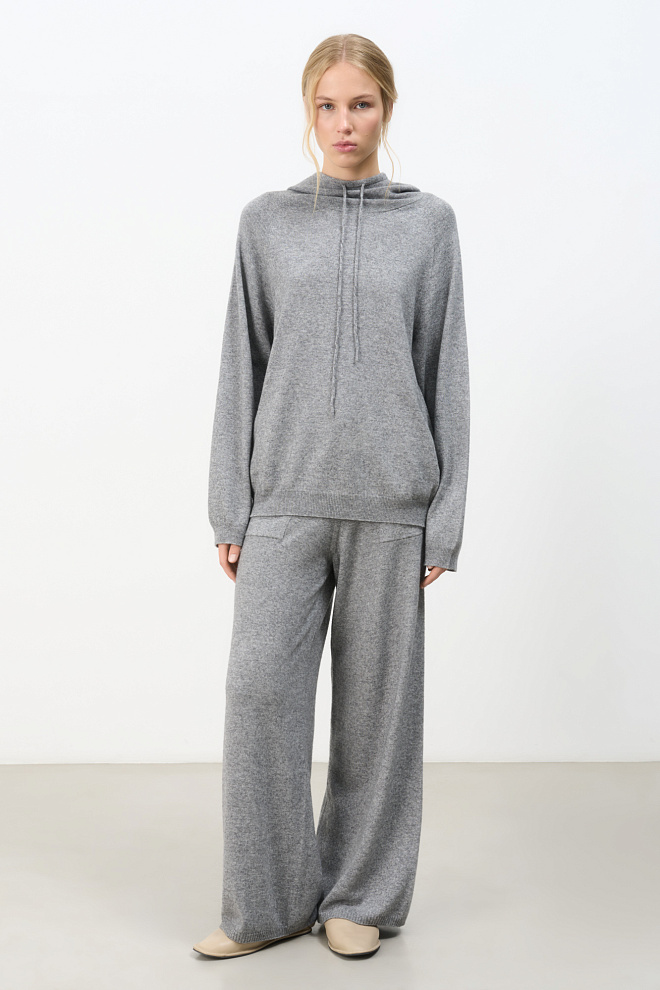 Трикотажное худи из кашемира и шерсти 