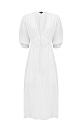 Платье из 100% хлопка с V-вырезом. Регулируется кулиской на талии. 