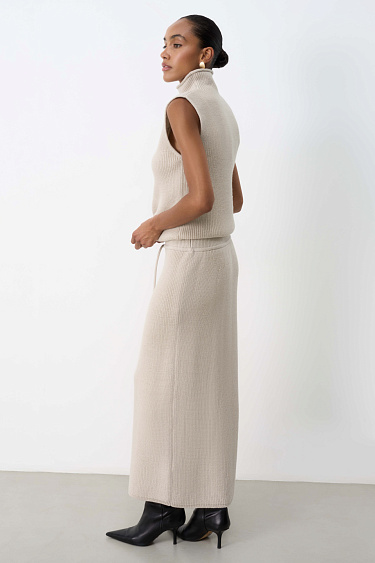 Трикотажная юбка миди из шерсти