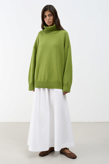 Джемпер из 100% хлопка с высоким воротом