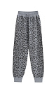 Трикотажные джоггеры из вискозы с анималистичным принтом, имитирующим пятна леопарда. Модель выполнена в спортивном стиле, с широким эластичным поясом на кулиске, боковыми карманами и манжетами на резинке.