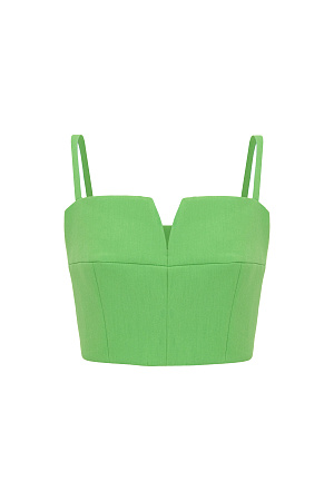 зеленый Топ из поливискозы с застежкой на молнии сбоку