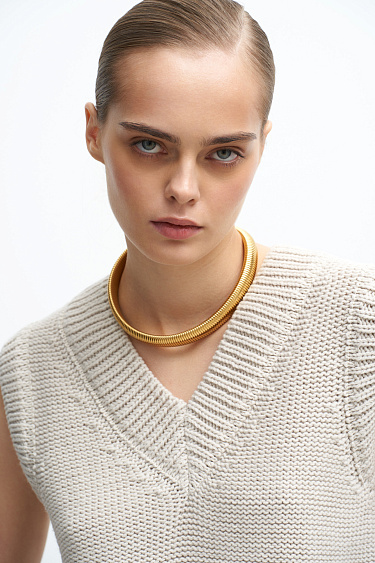 Трикотажный жилет из шерсти с V-образным вырезом