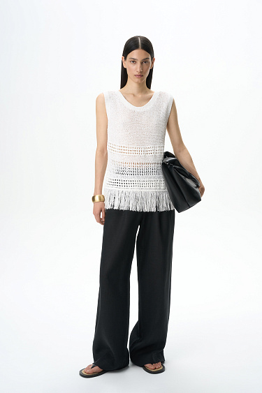 Трикотажный топ с бахромой 