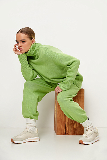 Трикотажные брюки-джоггеры из кашемира и шерсти