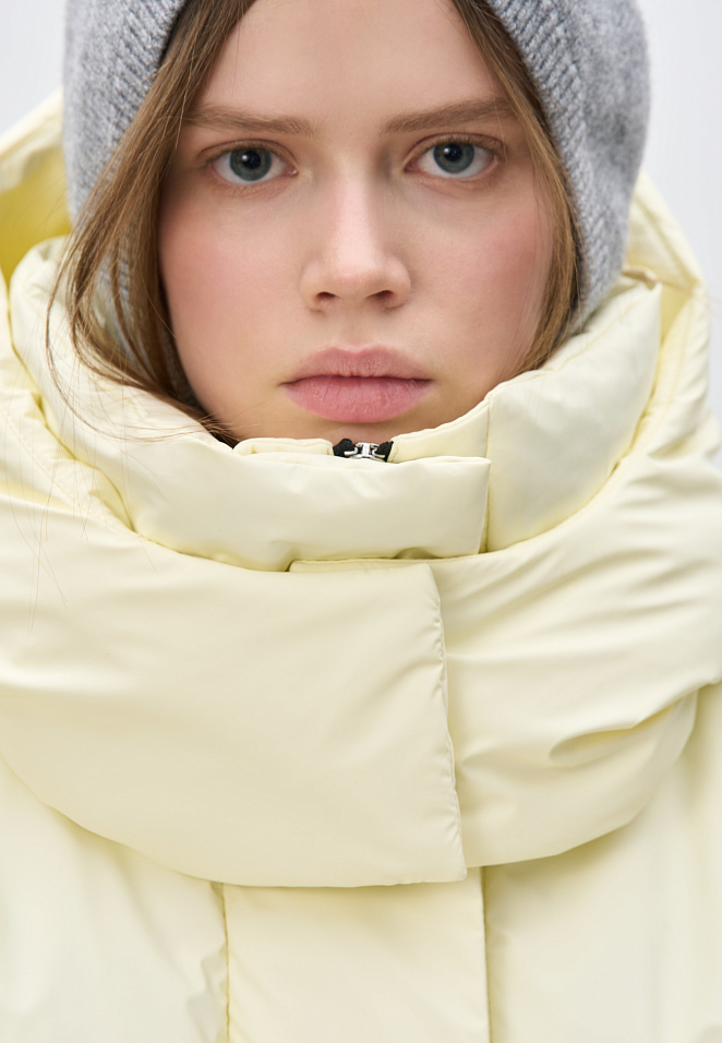 Стеганый пуховик на кулиске