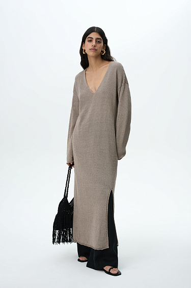 Платье макси из 100% льна