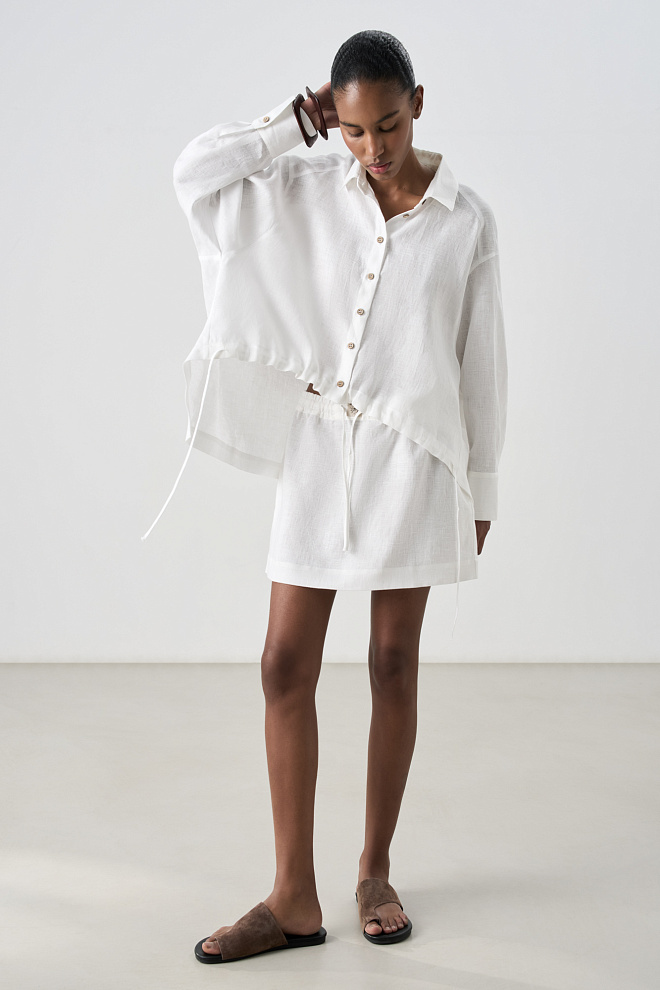 Юбка мини из 100% льна