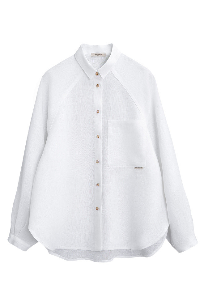 Рубашка из 100% льна с рукавом реглан