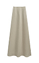 Юбка длины макси из 100% льна. Модель прямого кроя, с небольшим разрезом сбоку, эластичным поясом на резинке и застежкой на молнию. 