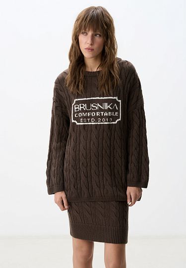 Трикотажная юбка с косами 