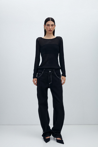 Топ из органического хлопка с длинными рукавами 