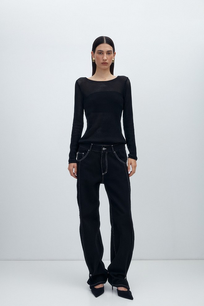 Топ из органического хлопка с длинными рукавами 