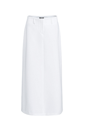белый Юбка макси из вискозы. Модель А-силуэта со шлевками на поясе для ремня и застежкой на молнию и крючок. 