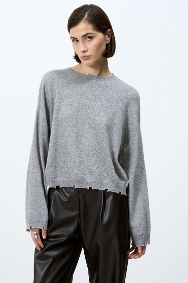 Укороченный джемпер из кашемира и шерсти