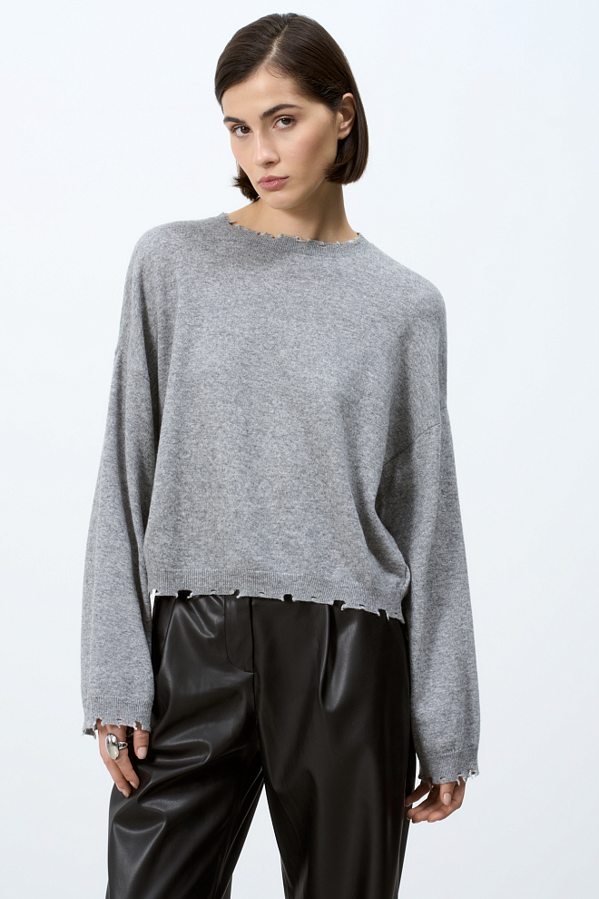 Укороченный джемпер из кашемира и шерсти