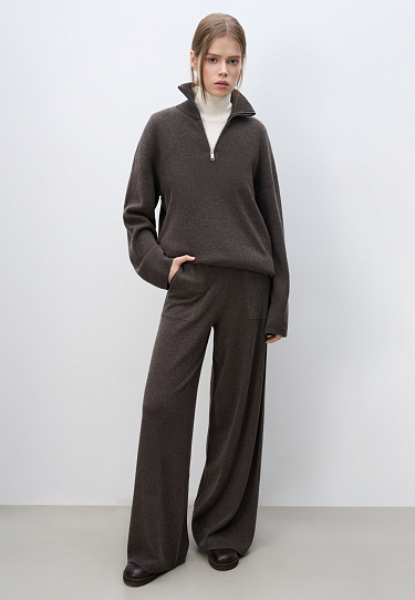 Джемпер с воротником-стойкой на молнии