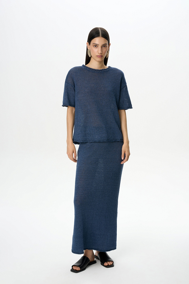 Юбка макси из 100% льна