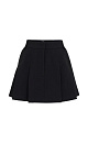 Юбка длины мини из поливискозы. Модель с крупными складками, боковыми карманами и шлевками на поясе для ремня. Застежка на молнию, крючок и внутреннюю пуговицу. 