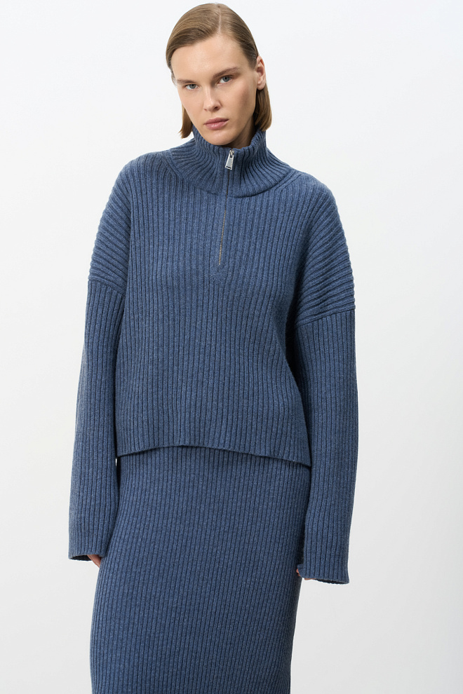 Джемпер в рубчик из кашемира и шерсти