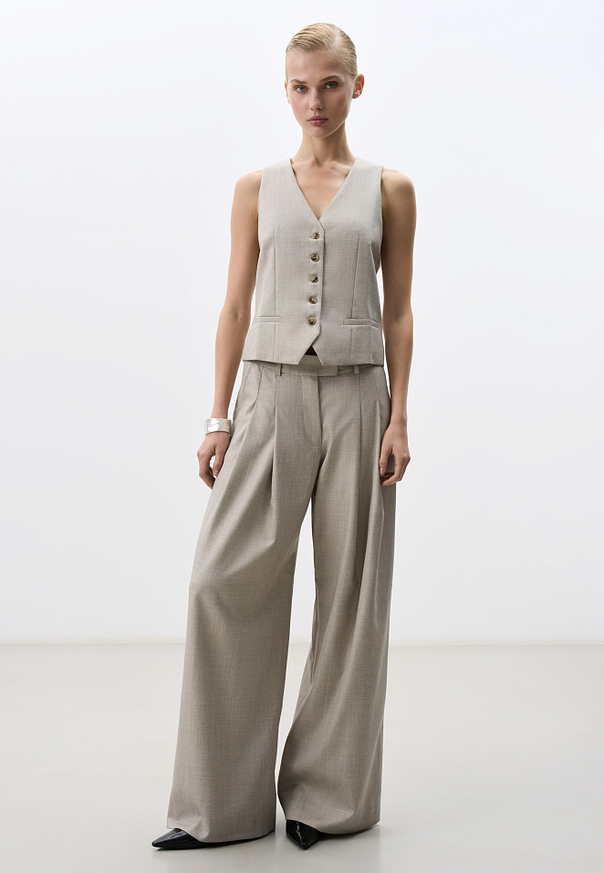 Брюки палаццо из шерсти