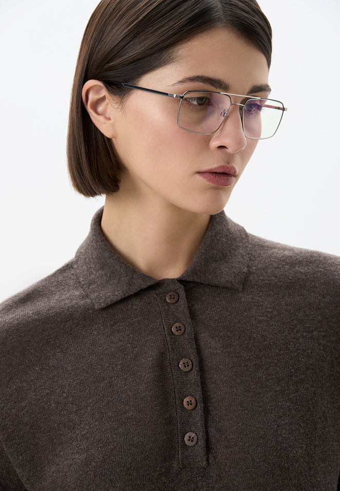 Джемпер из кашемира и шерсти с воротником поло