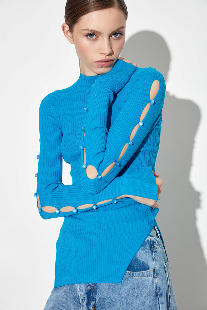 Топ с рукавами на пуговицах