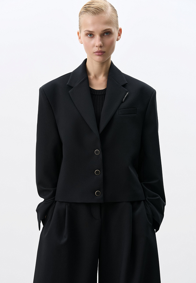 Укороченный жакет из поливискозы