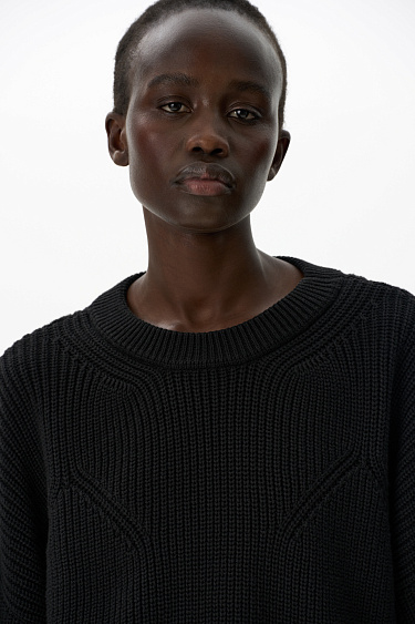 Джемпер из 100% хлопка с декоративными сбавками