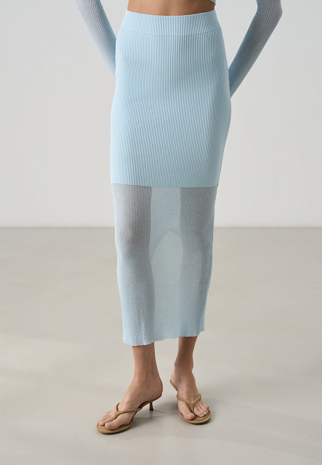 Юбка с комбинированной вязкой