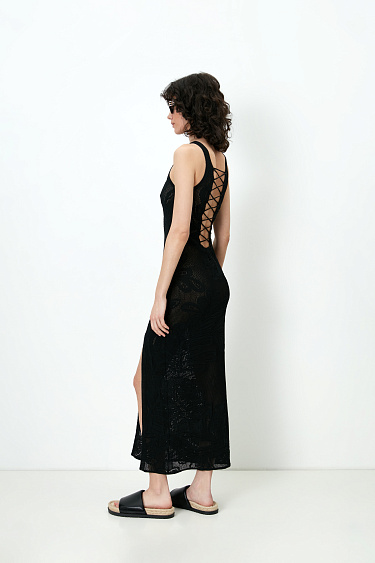 Платье из органического хлопка со шнуровкой