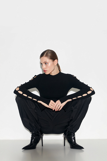 Топ с рукавами на пуговицах