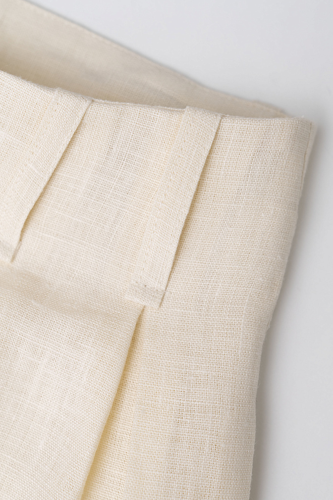 Шорты из 100% льна с высокой посадкой