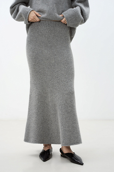 Юбка макси из пуха лисы