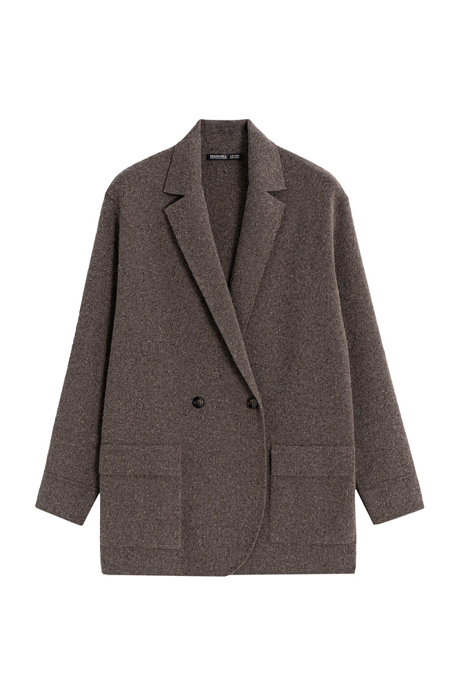 Трикотажный двубортный жакет