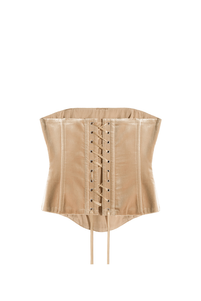 Бархатный корсет со шнуровкой