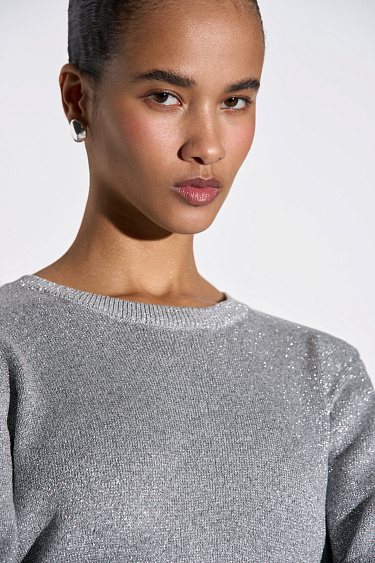 Платье мини с добавлением люрекса