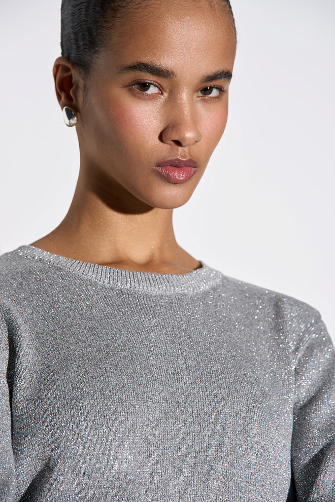 Платье мини с добавлением люрекса