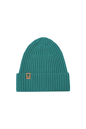 бирюзовый Цельновязаная шапка из кашемира и шерсти.