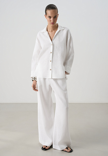 Свободная рубашка из 100% льна