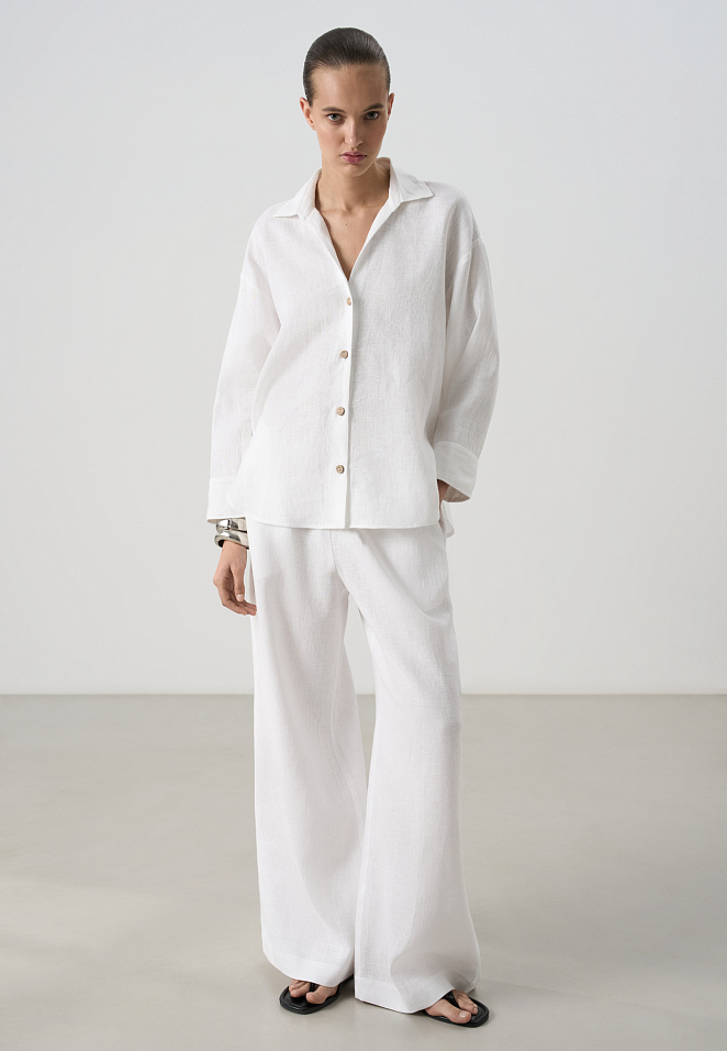 Свободная рубашка из 100% льна