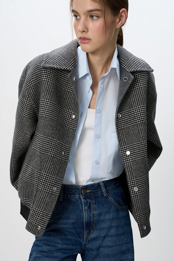 Двусторонний бомбер из 100% шерсти