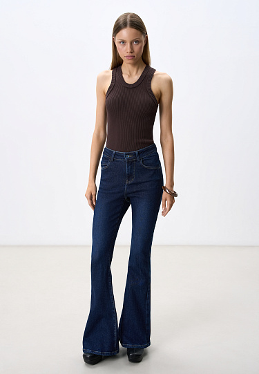 Джинсы клеш с высокой посадкой