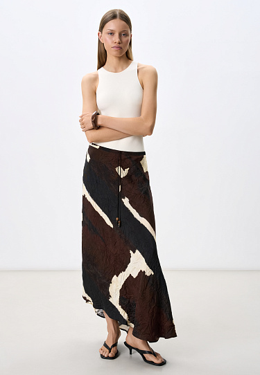 Принтованная юбка из тонкой вискозы