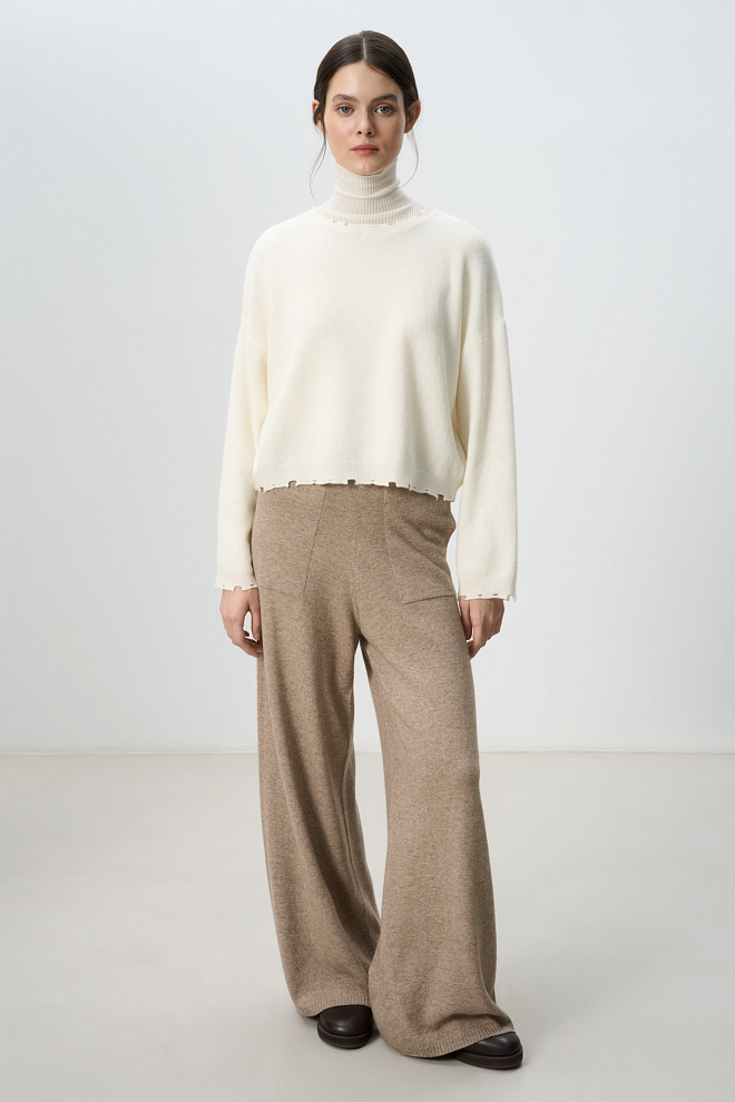 Укороченный джемпер из кашемира и шерсти