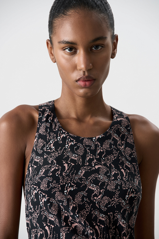 Принтованное платье из 100% вискозы