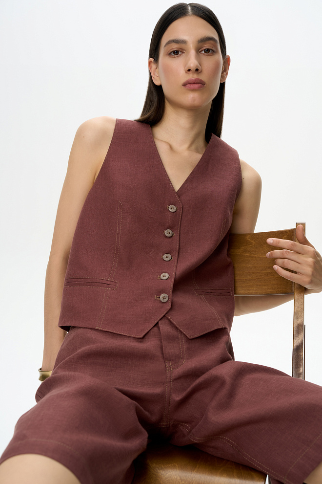 Шорты из 100% льна