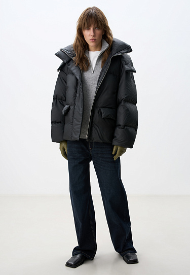 Стеганый пуховик на кулиске